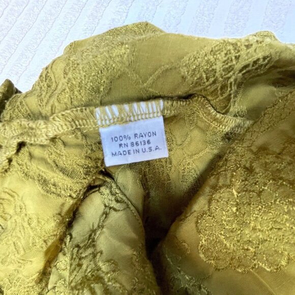 Bryn Walker Button Front Mandarin Collar Textured  Floral Blouse Small Green - Picture 5 of 10